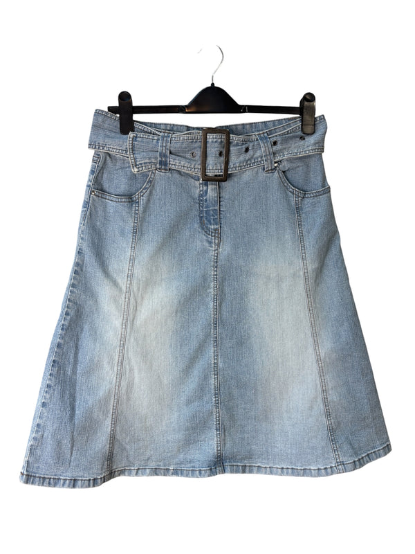 KappAhl Belted A-Line Denim Skirt