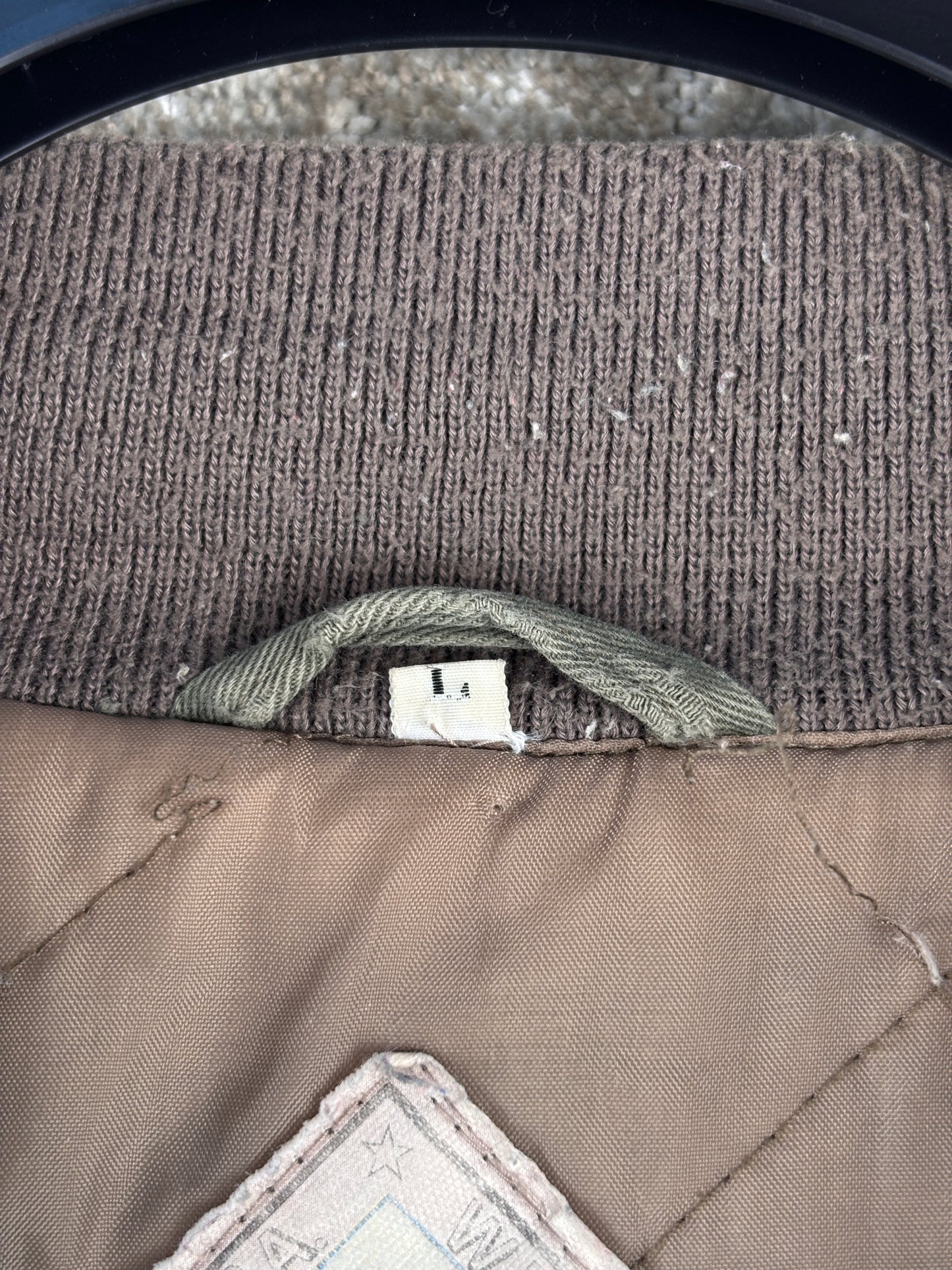 Mens Vintage Khaki Green Bomber Jacket