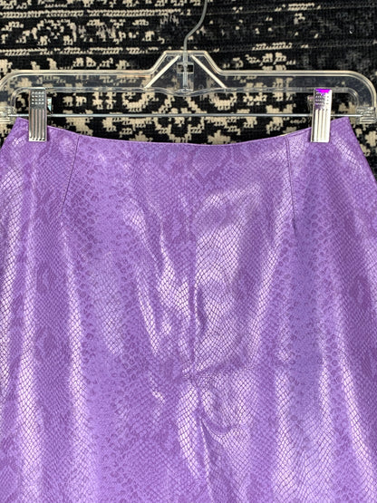 Womens Vintage Y2K Purple Snakeskin Leather Mini Skirt