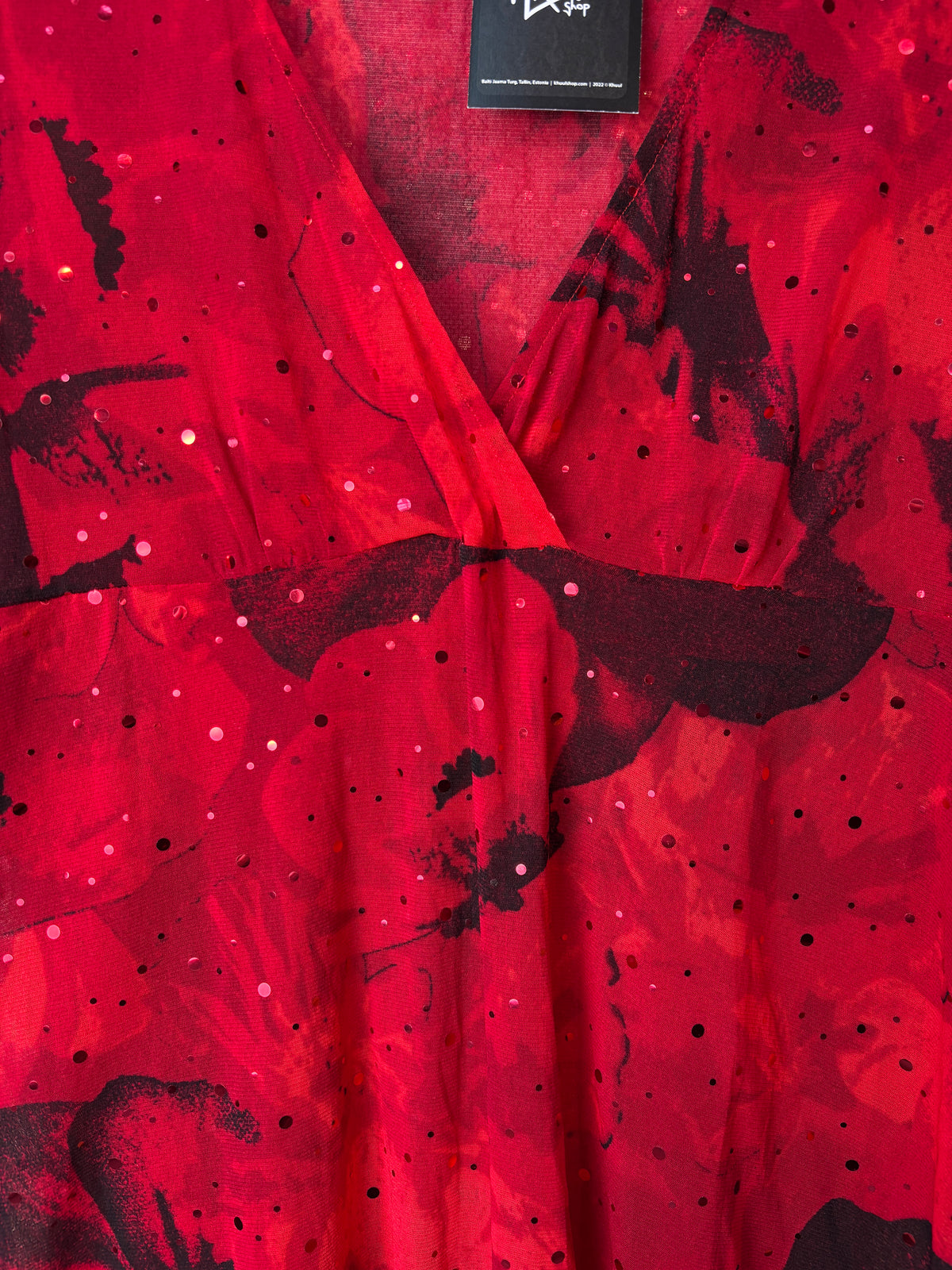 KappAhl Red Floral Mesh Tunic