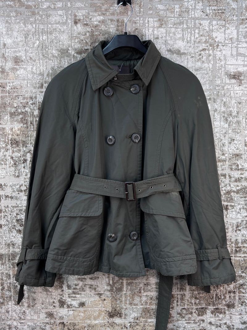 Women's Vintage Green Belted Jacket
