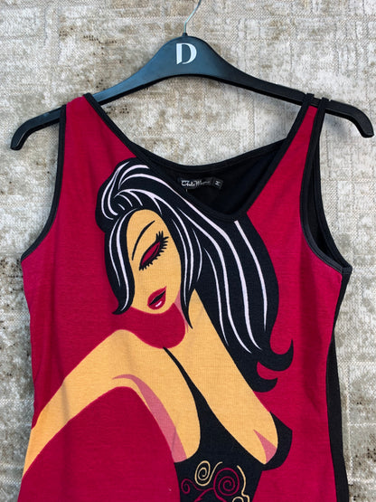 Womens Y2K Vintage Graphic Red Tank Top