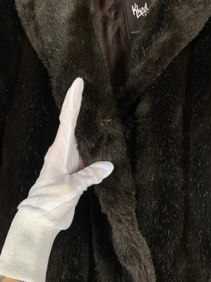 Women's Vintage Dark Brown Faux Fur Coat