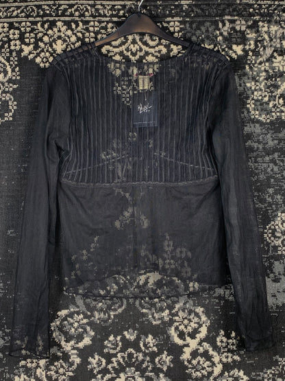 Womens Y2K Vintage Black Mesh Free People Fairy Top