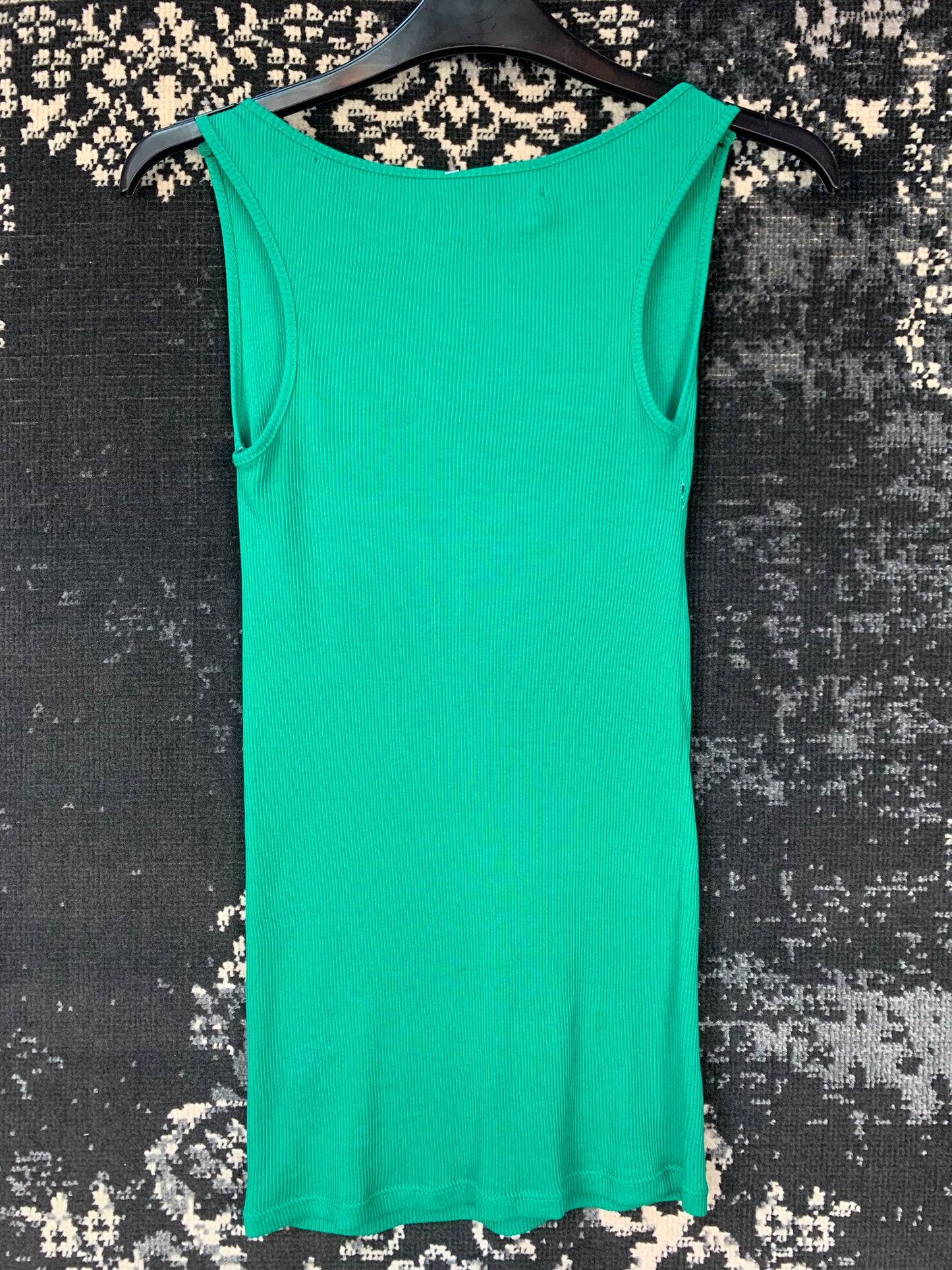 Women's Green Guess Sleeveless Ribbed Tank Top