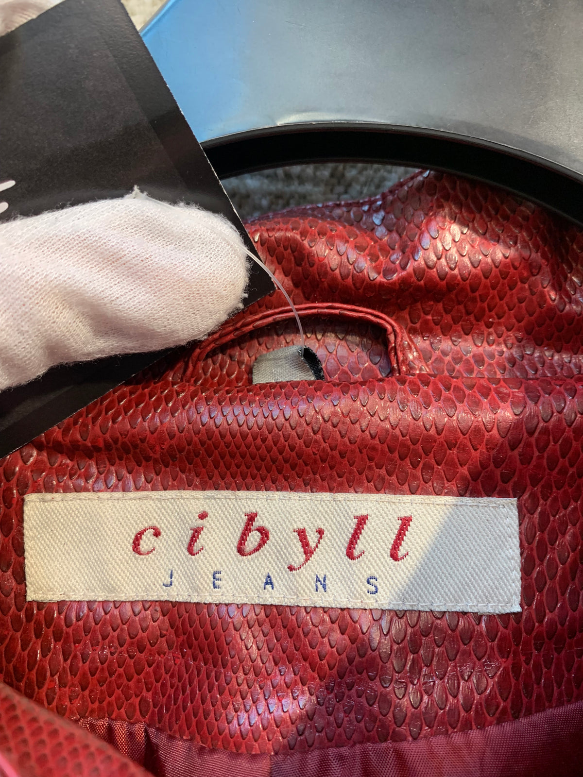 Cibyll Jeans Y2K Snakeskin Zip Jacket