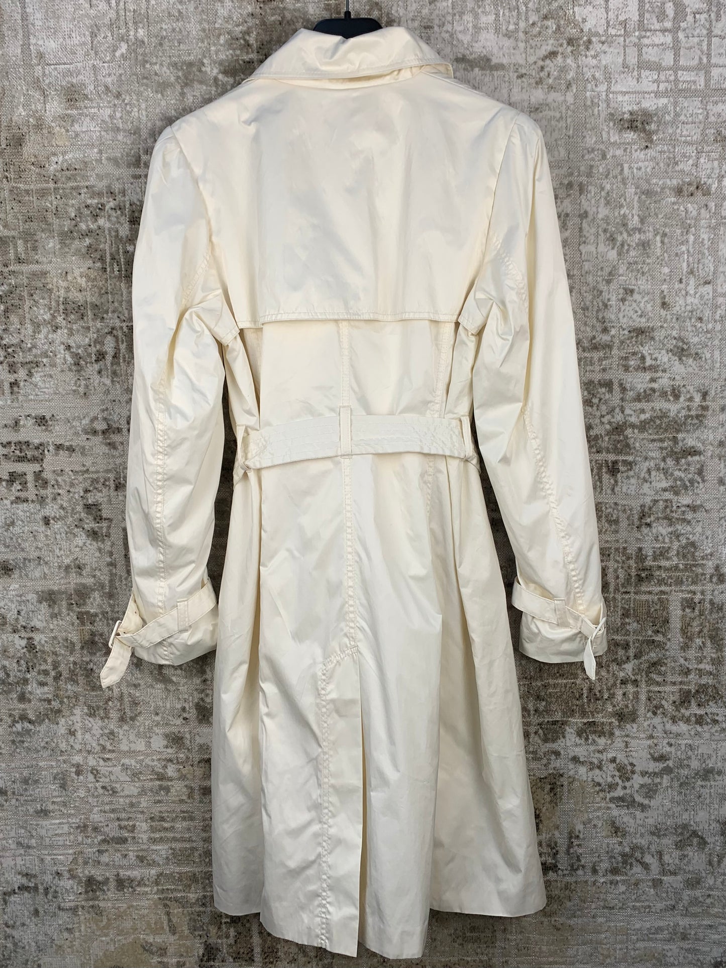 Womens Vintage White Long Trenchcoat
