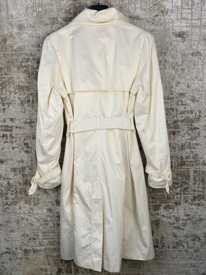 Womens Vintage White Long Trenchcoat