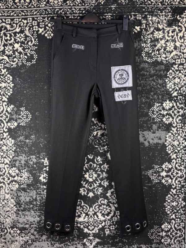 Vintage Women's Black Alternative Patchwork Trousers