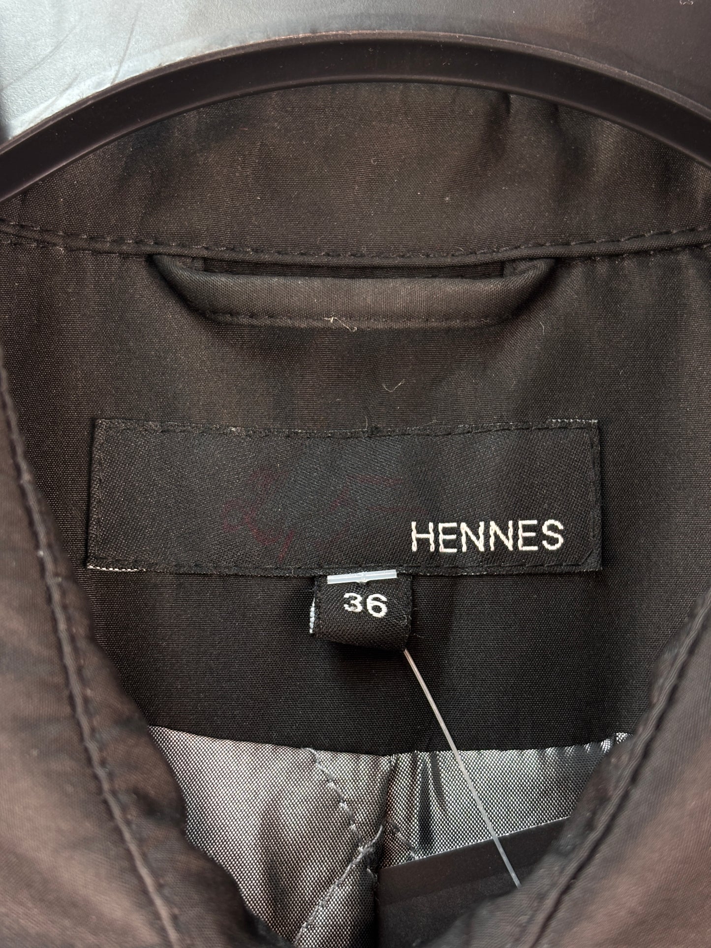 Unisex Vintage Hennes Black Straight Coat