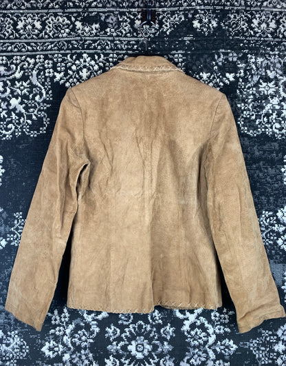Womens Vintage Review Tan Suede Boho Blazer