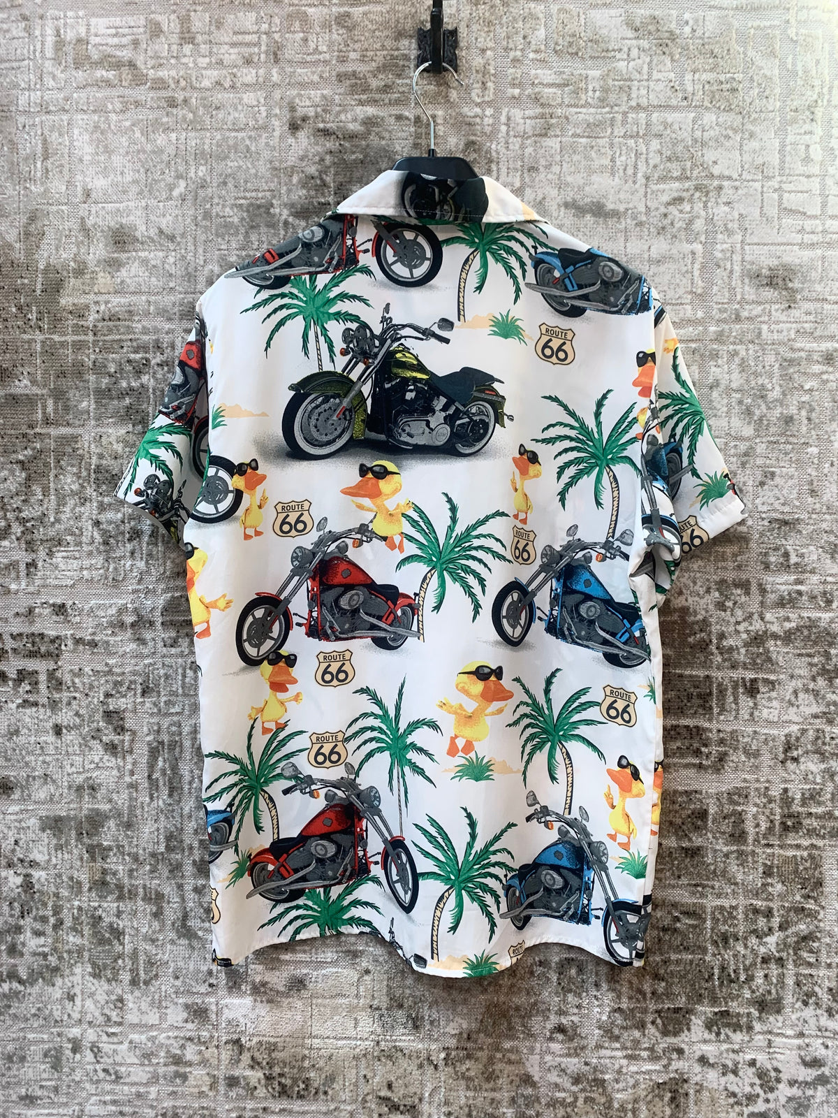 Green G Route 66 Motorcycle Hawaiian Shirt
