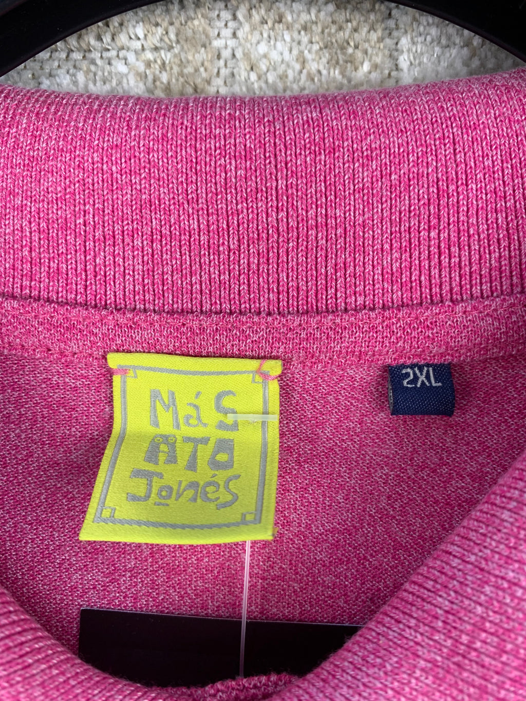 Mens Vintage Y2K Mas Atos Jones Pink Polo Shirt