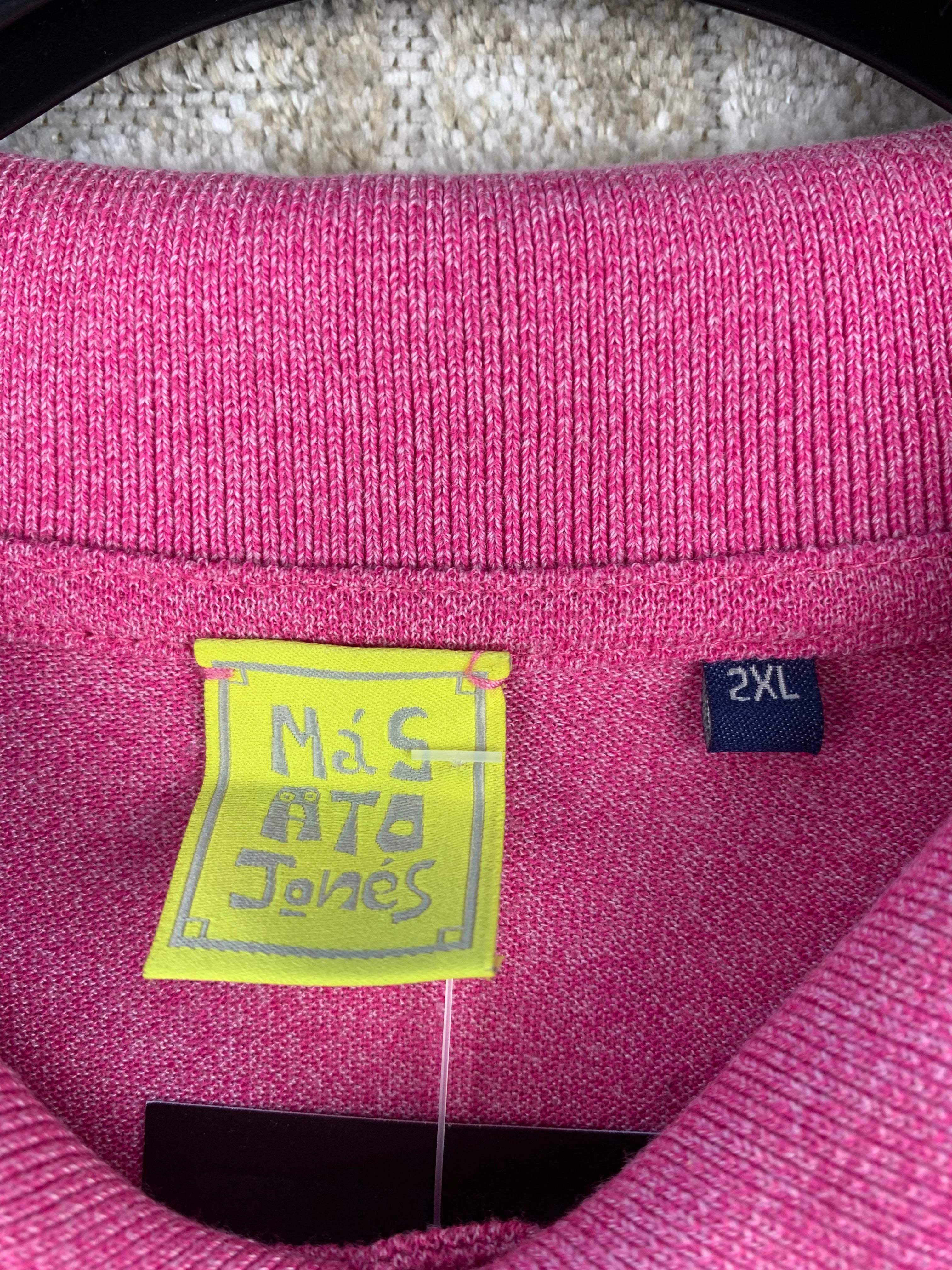 Mens Vintage Y2K Mas Atos Jones Pink Polo Shirt