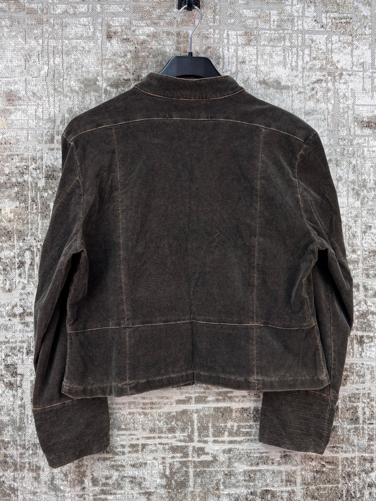 Womens Vintage Brown Zip Up Jacket