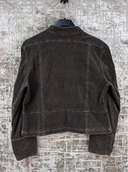 Womens Vintage Brown Zip Up Jacket