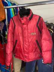 Vintage Fila Puffer Jacket Red Xl Mens Full Zip Winter