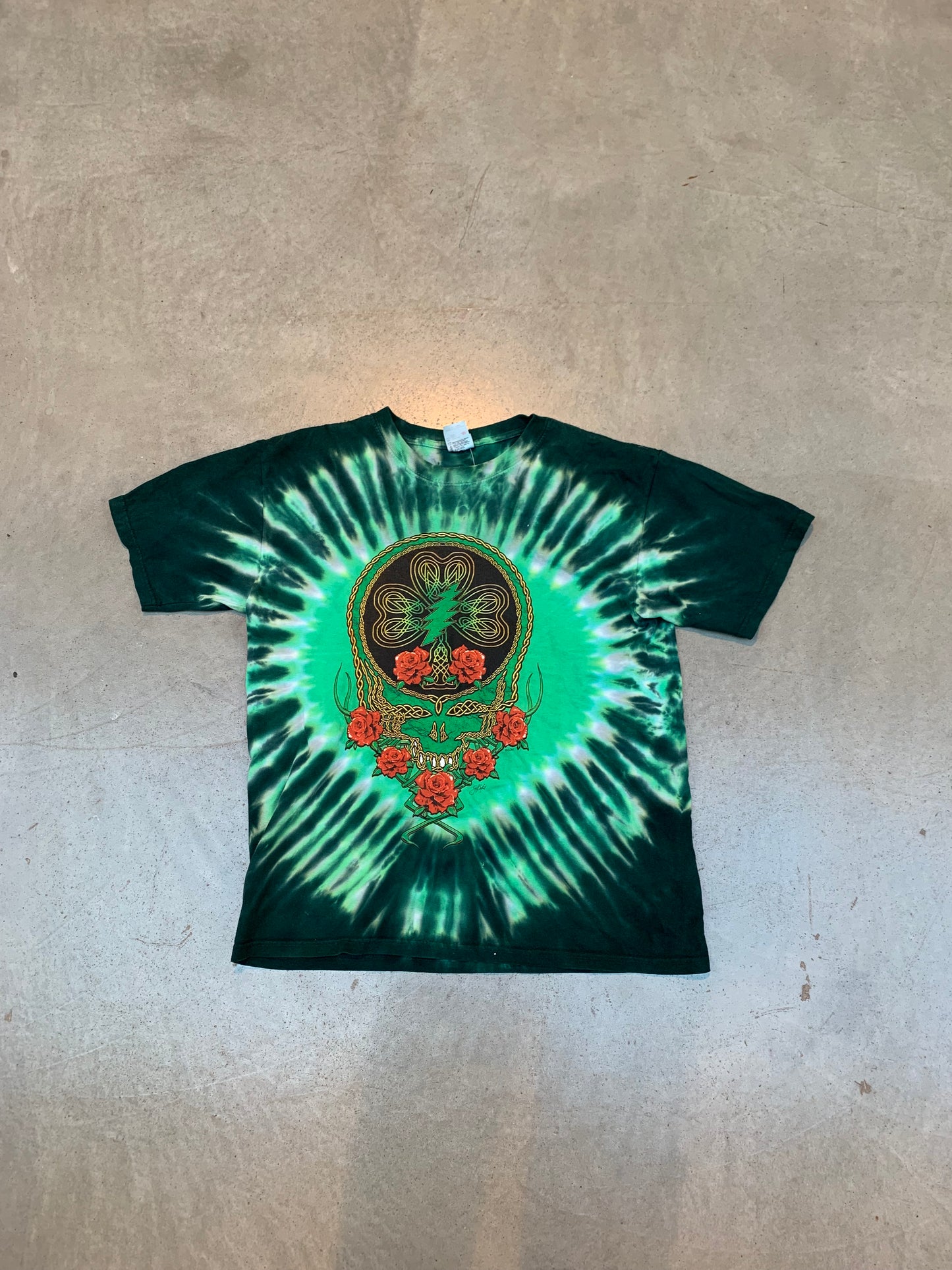 Green Tie Dye with Design T-Shirt