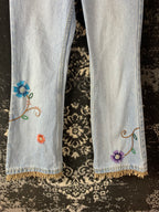 Women’s Vintage Light Blue Embroidered Jeans