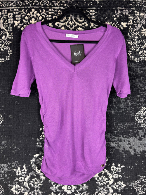 Women's Versace Purple V-Neck Sweater