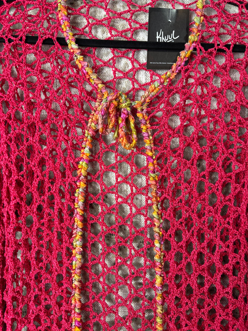 Y2K Crochet Open-Knit Tie-Front Cardigan