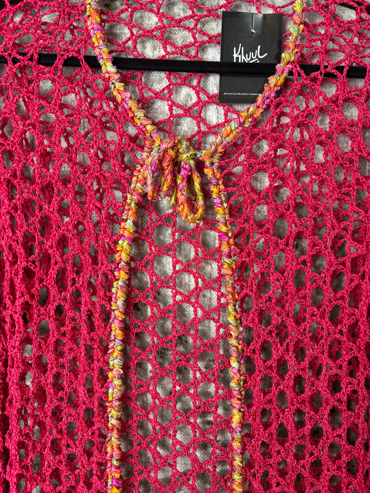 Y2K Crochet Open-Knit Tie-Front Cardigan