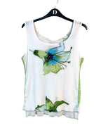 Y2K Floral Print Mesh Tank Top