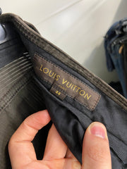Vintage Louis Vuitton Velvet Womens Pants 44 Size Authentic Buttoned Brown