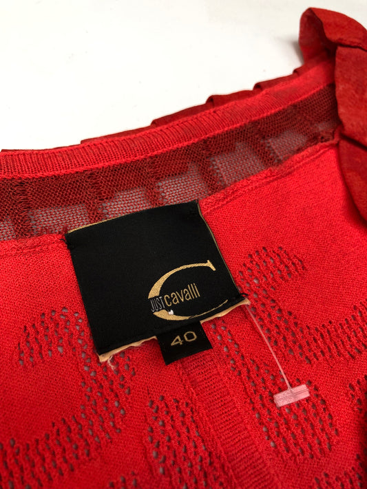 Just Cavalli Red Knit Top