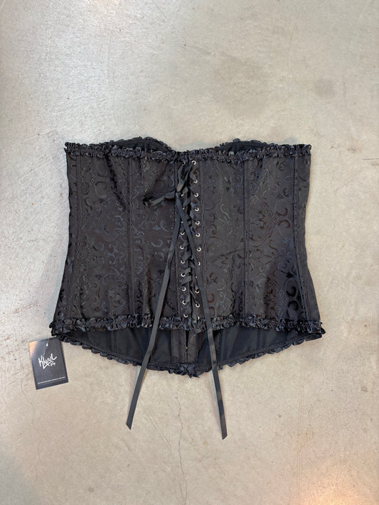 Black Brocade M Size Corset Bustier Top
