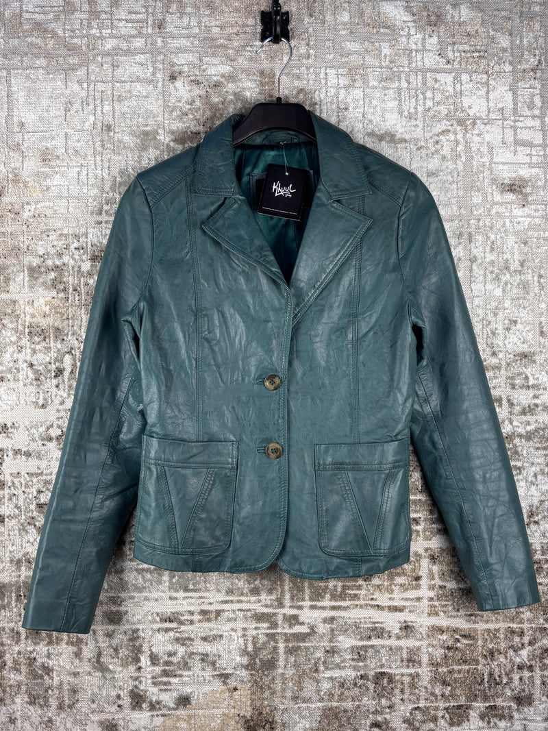 Women's Vintage Green Leather Jacket