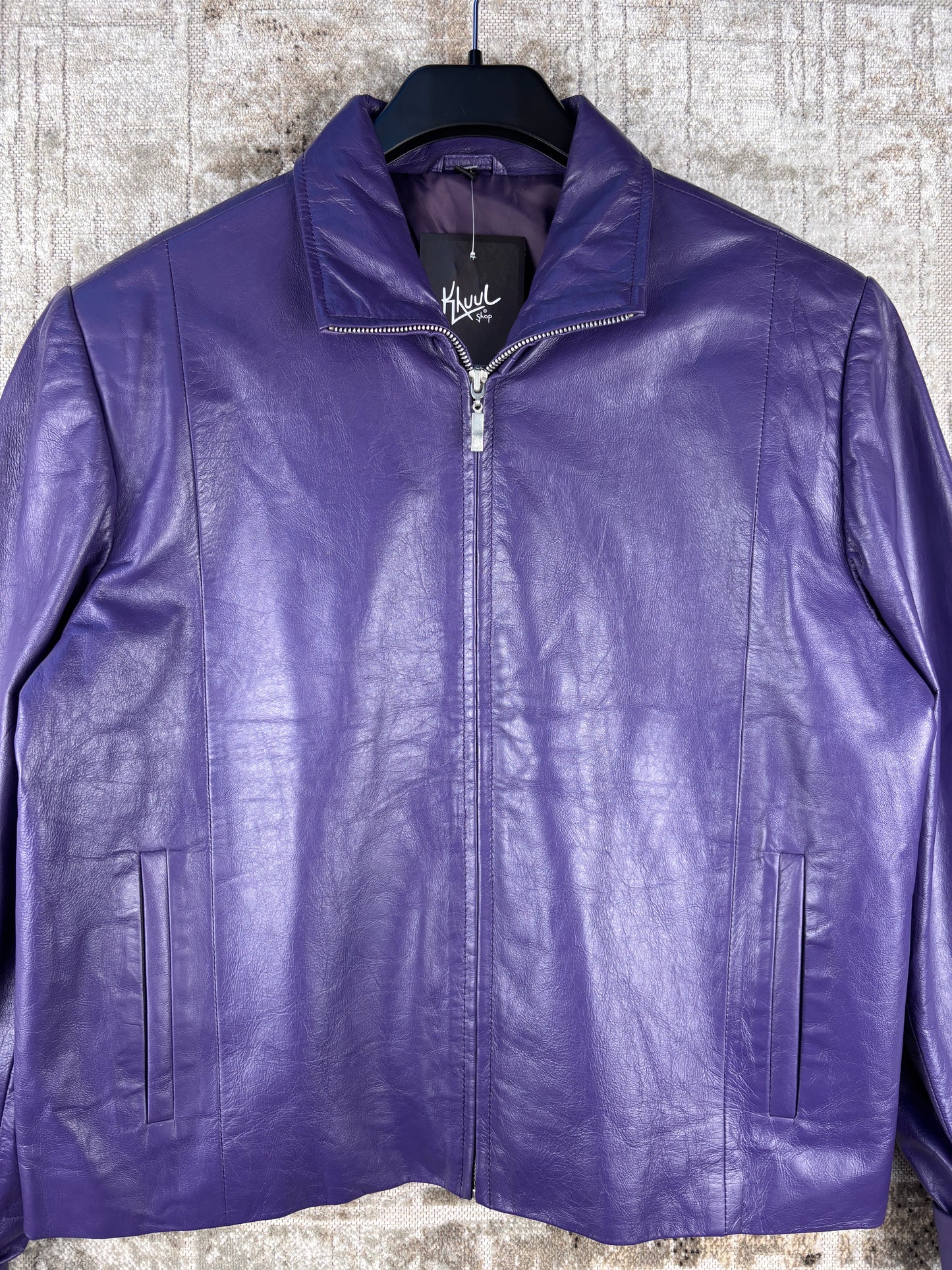 Women's Vintage Purple Leather Jacket