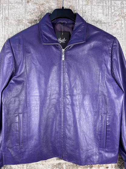 Women's Vintage Purple Leather Jacket