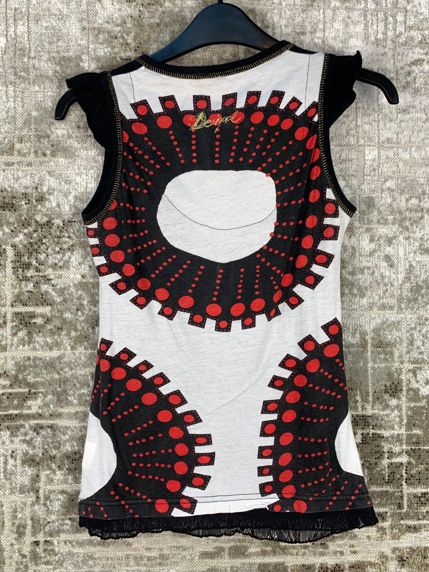 Womens Y2K Desigual Mesh Tank Top