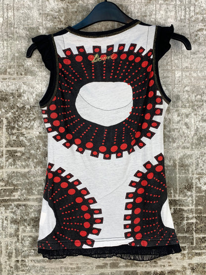 Womens Y2K Desigual Mesh Tank Top