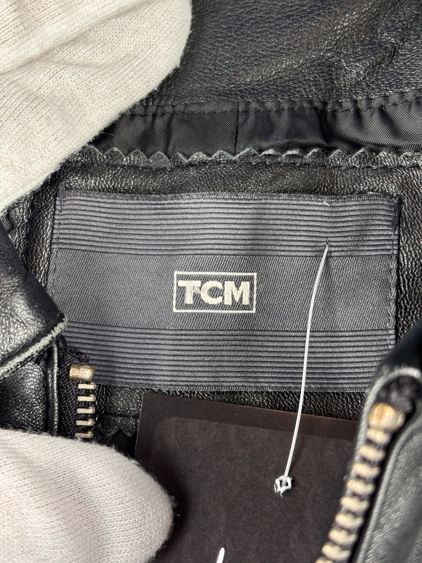 Men's Vintage TCM Black Genuine Leather Jacket