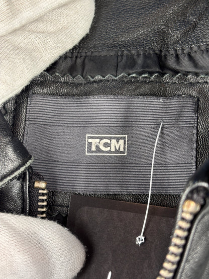 Men's Vintage TCM Black Genuine Leather Jacket