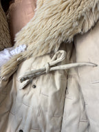 Derhy Faux Fur Trimmed Embroidered Coat