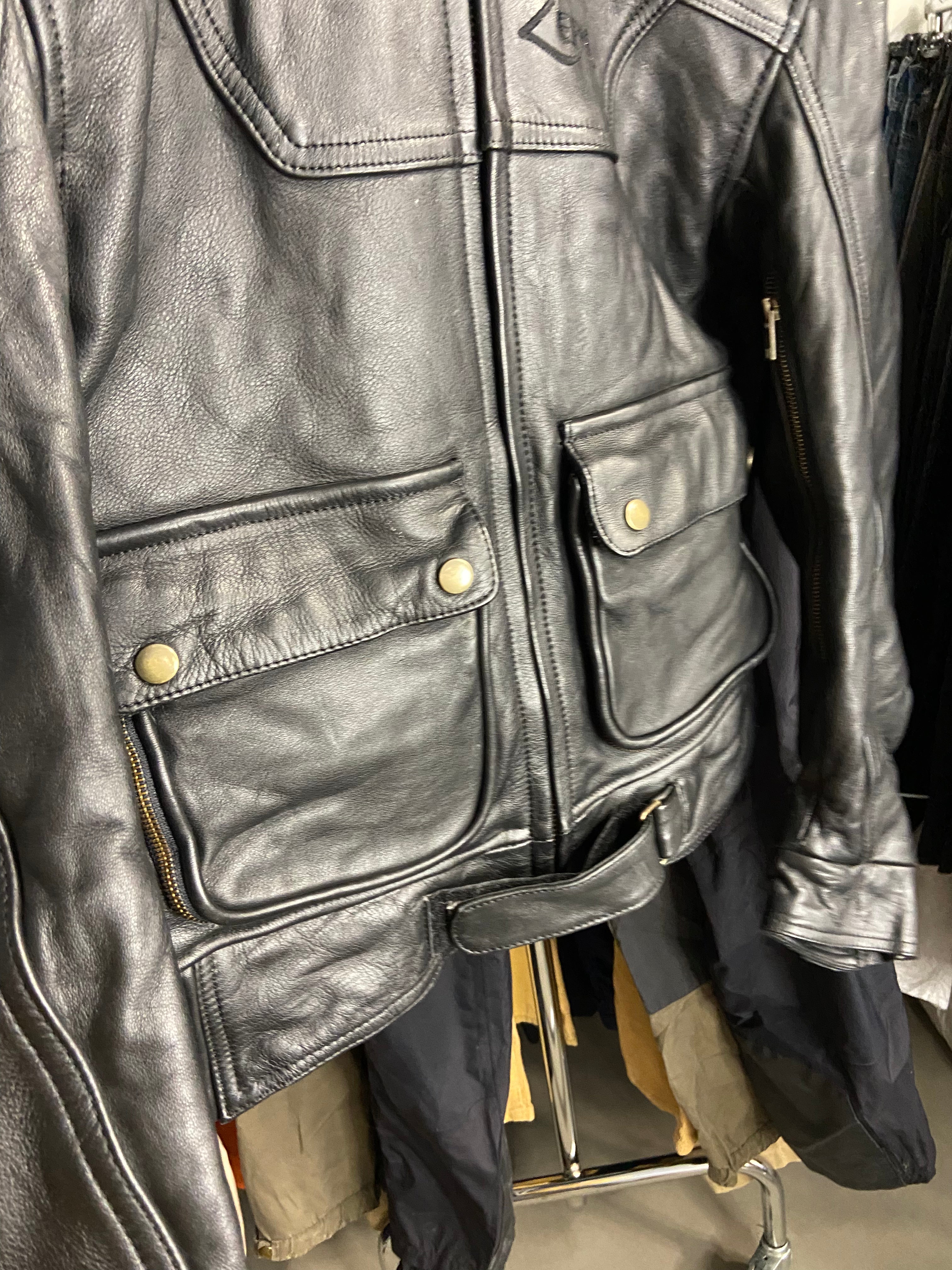 Vintage Hein Gericke Zephyr Leather Motorcycle Jacket Men's Size XL Black