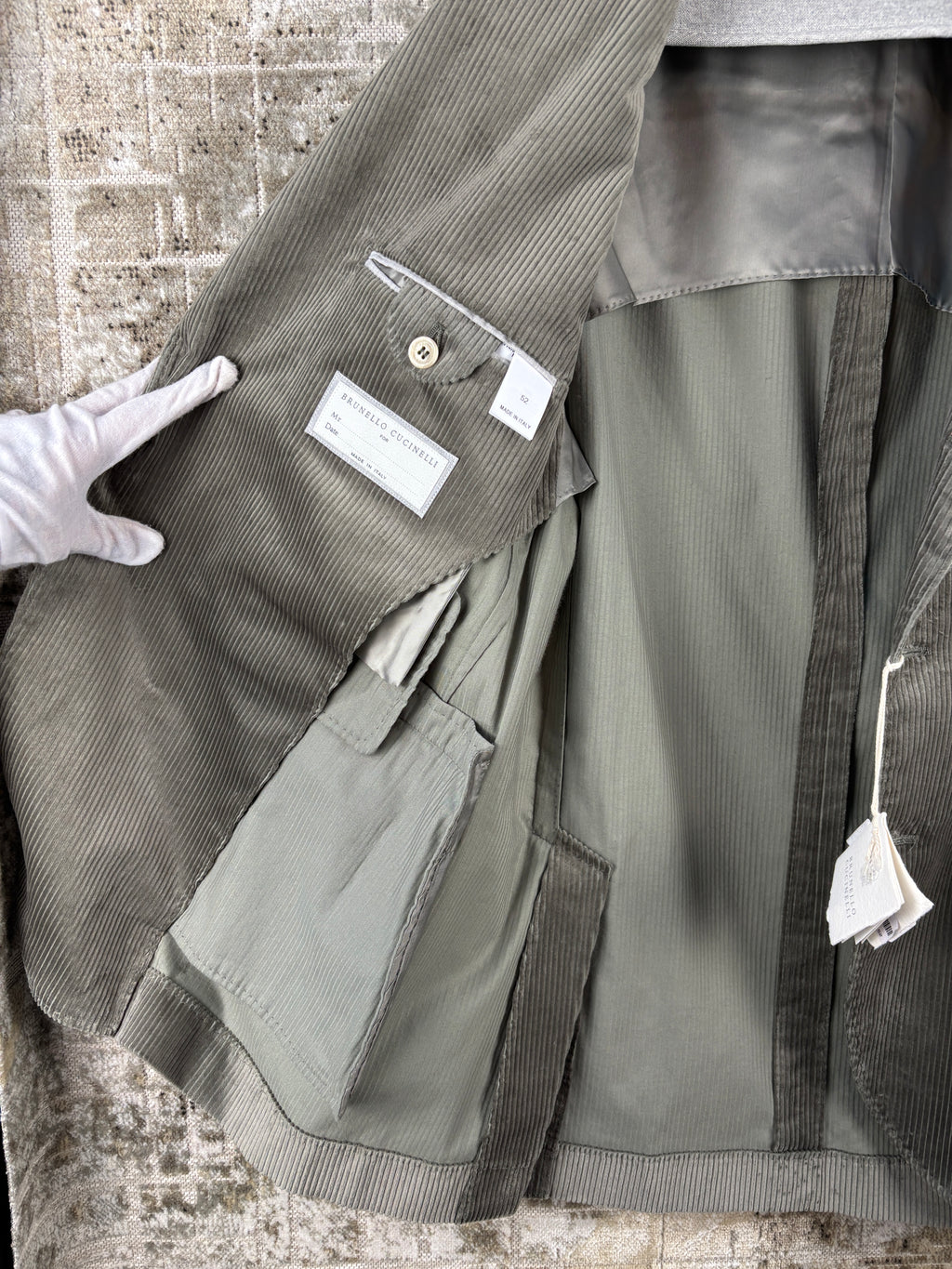Brunello Cucinelli Corduroy Grey Blazer