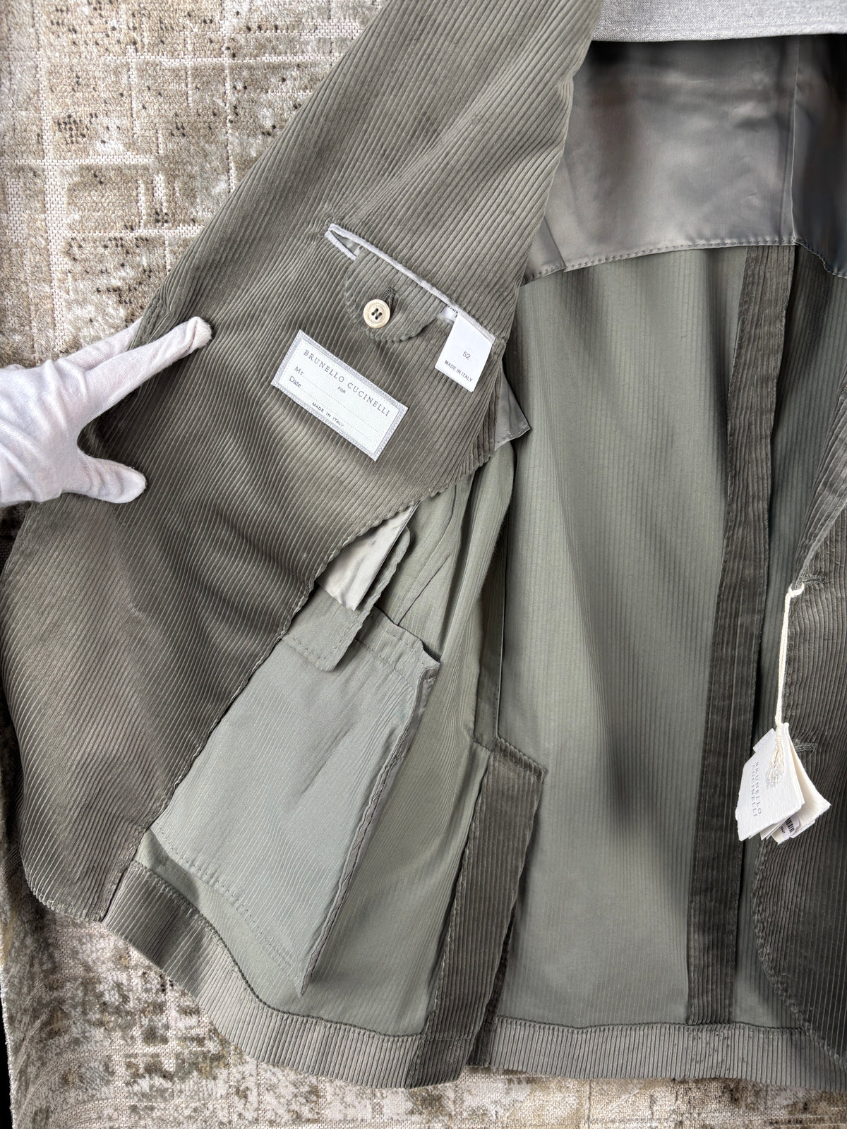 Brunello Cucinelli Corduroy Grey Blazer