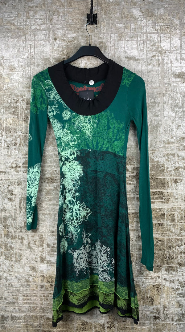 Womens Y2K Green Whimsical Desigual Dress