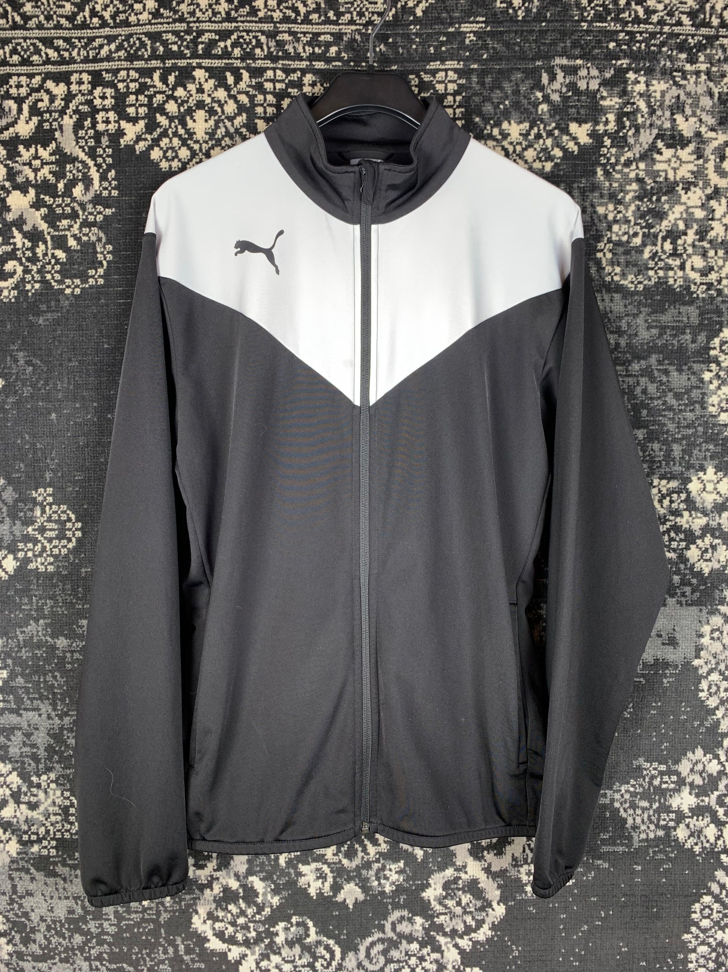 Puma Black and White Full-Zip Sports Track Jacket