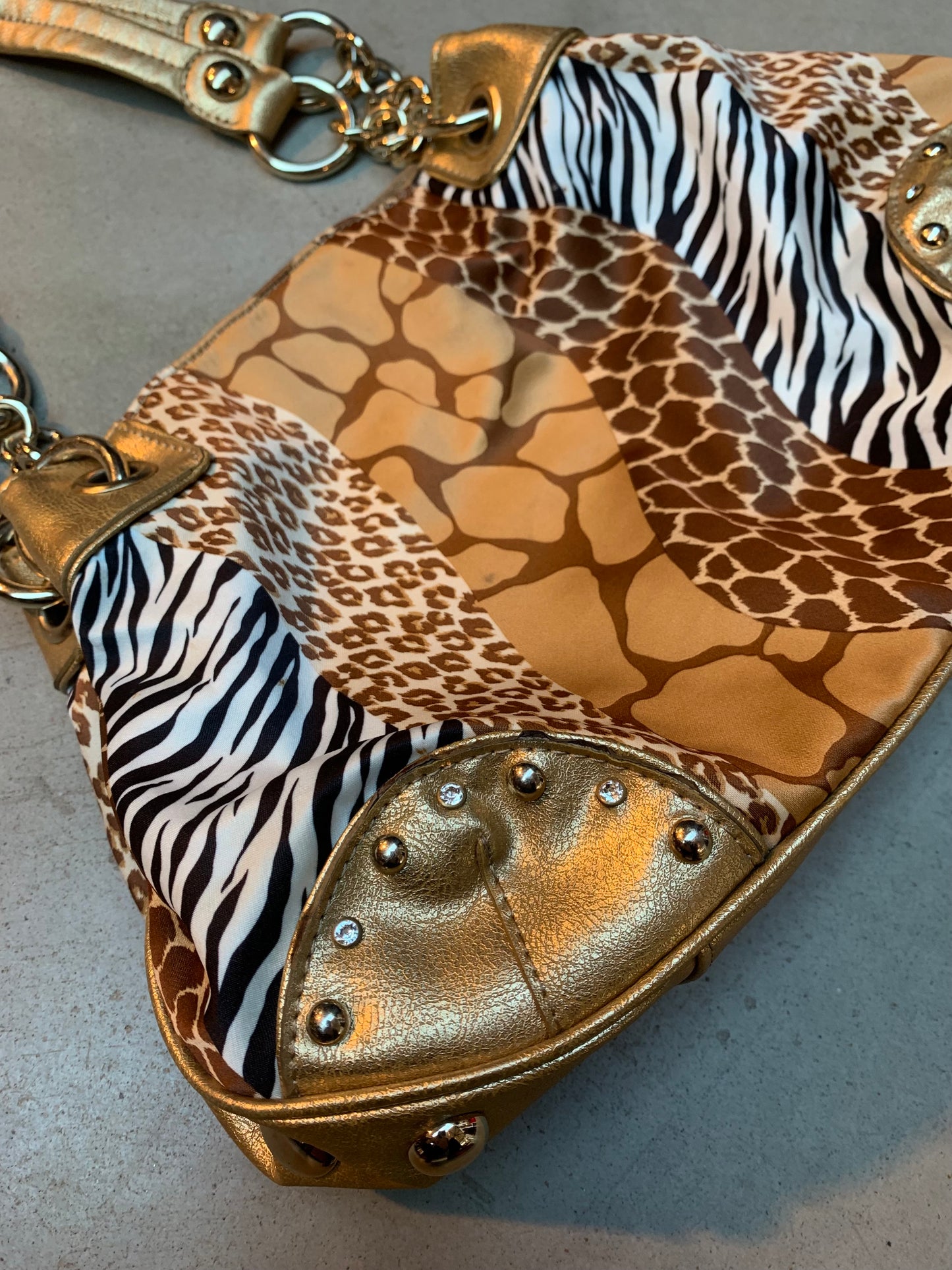 Vintage Women's Y2K Style Animal Print Shoulder Bag