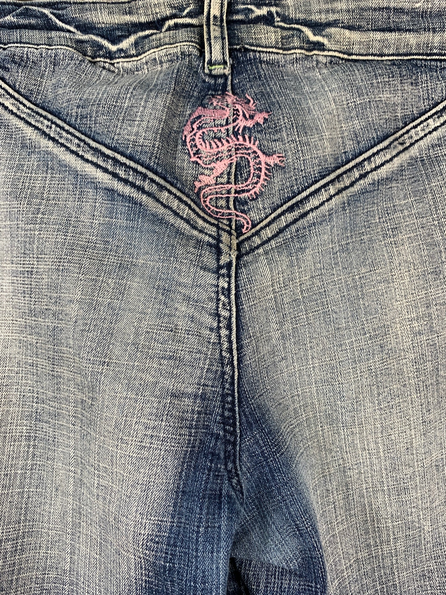 Womens Y2K Just Play Washed Blue Jeans