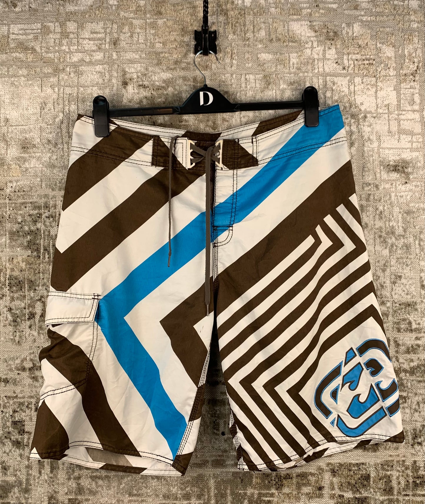 BillaBong Blue White and Brown Design Shorts
