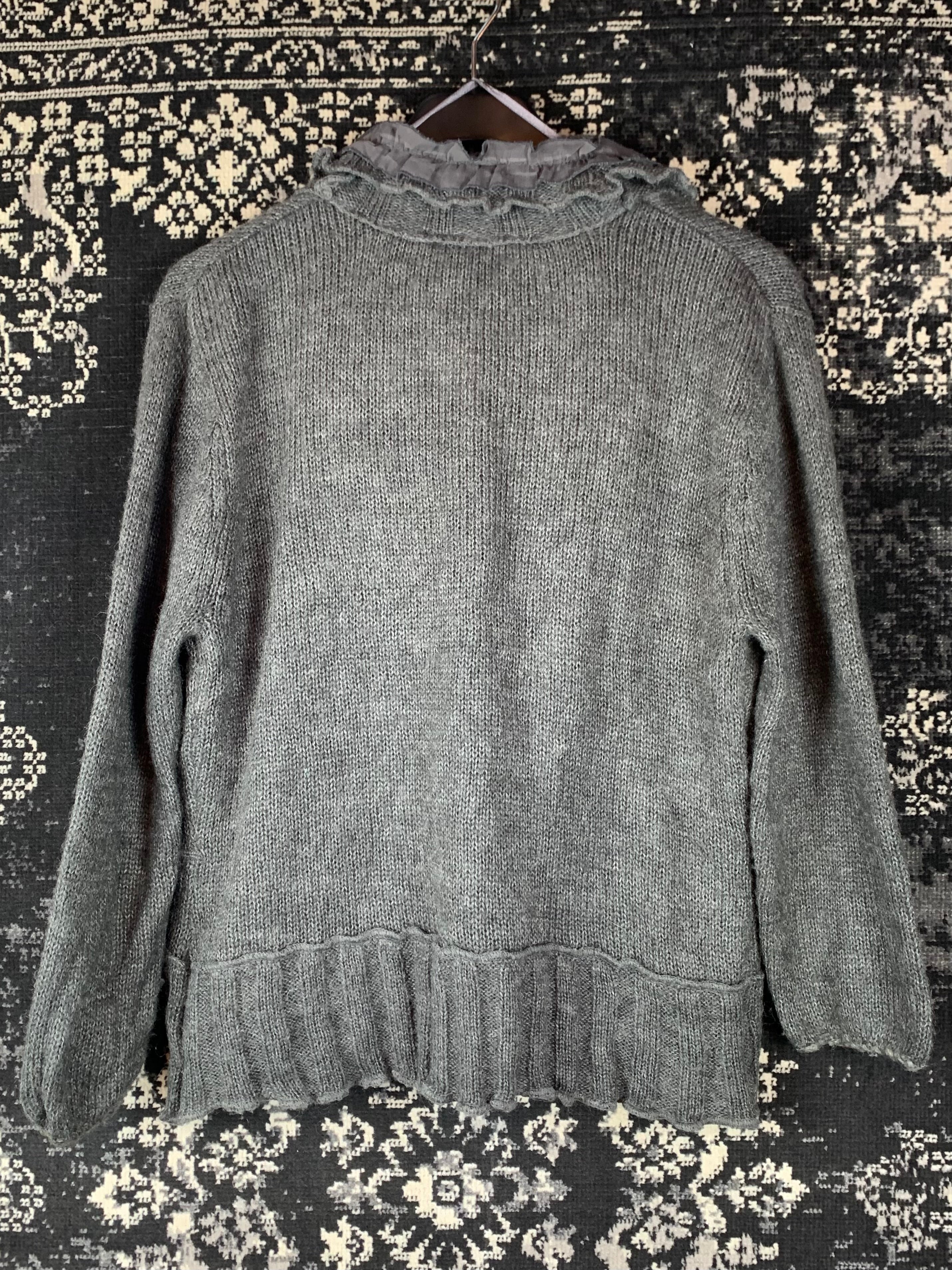 Women's Y2K KappAhl Dark Grey Knit Cardigan