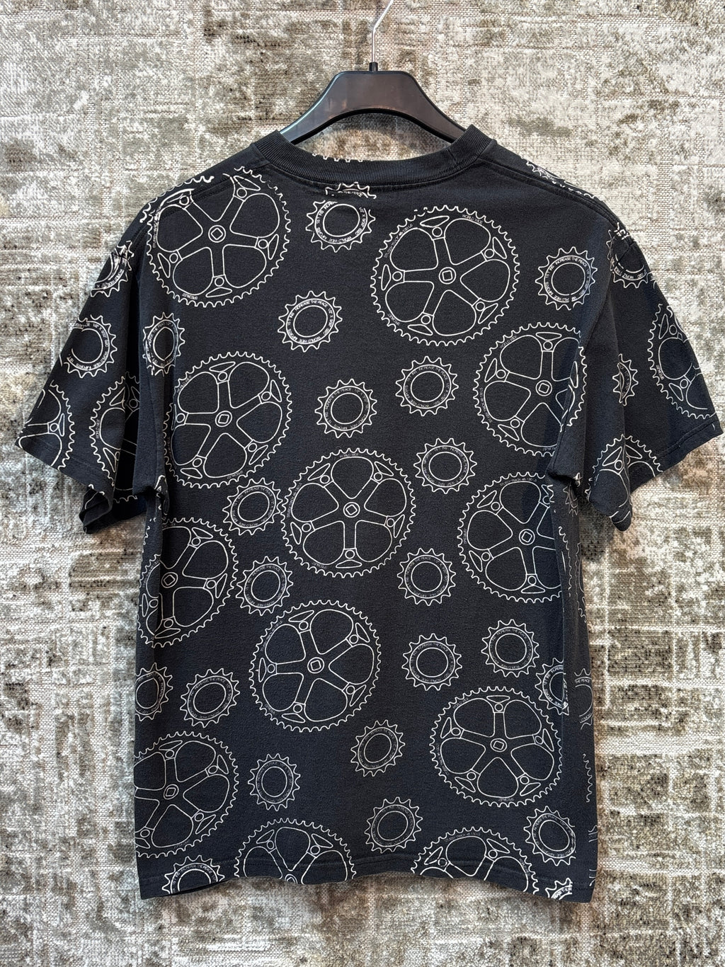 Mens Vintage Stüssy All Over Gear Print T Shirt