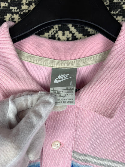 Men Pink Nike Polo T-Shirt