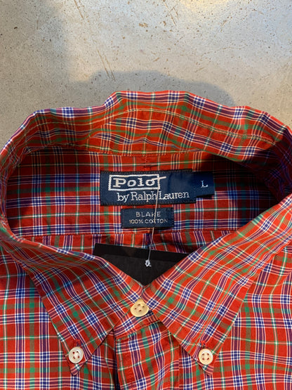 Polo by Ralph Lauren Red Plaid Short Sleeve Button-Up Shirt